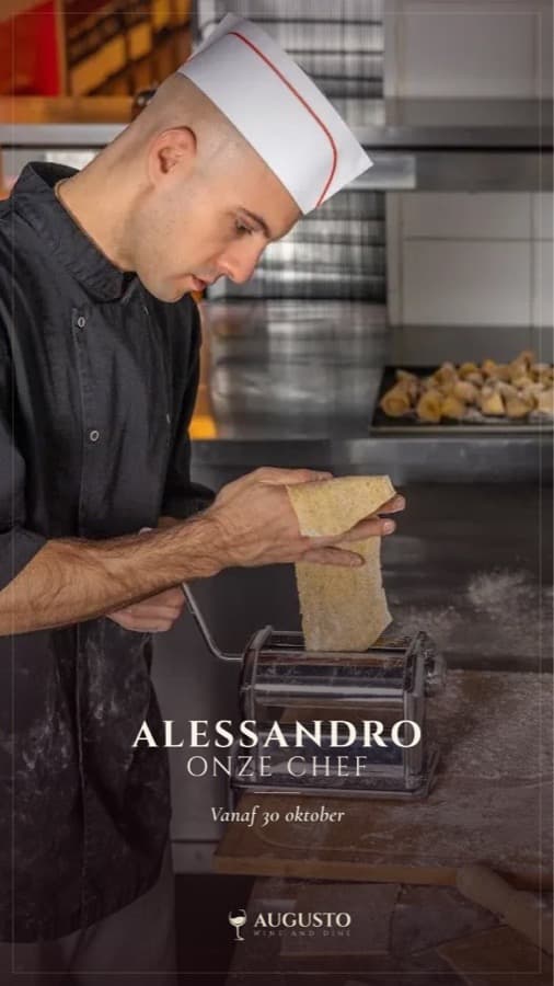 Instagram story: Alessandro, our chef, from 30 October